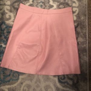 Pink leather skirt